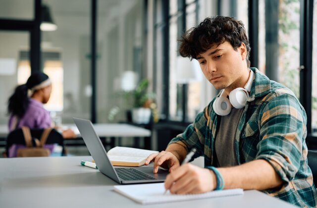 Student studying
